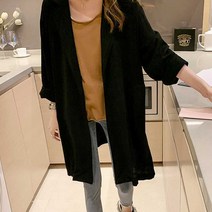 캐주얼 여자린넨자켓 여성 여름 아우터 봄가을 마이 린넨 롱자켓