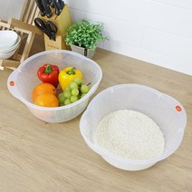 편리한 쌀세척 과일 야채 물빠짐 채반 믹싱볼 바가지, 본상품선택, 상세페이지 참조