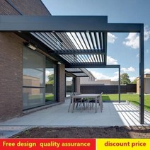 퍼걸러 파고라 야외정자 정자 천막별장 알루미늄 합금 야외 파빌리온 정원 모던한 풍경 모조 나뭇결 안, 한개옵션0