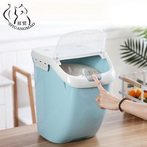 shuangmao pet dog food storage container 15l dry cat food box bag 습기 방지 씰 airtight with Measuring cu, 회색