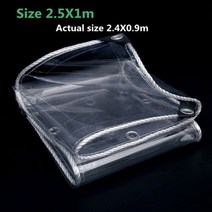 0.35mm 두께 투명 타포린 pvc 방수 천 발코니 정원 애완 동물 방수 쉼터 즙이 많은 식물 따뜻한 천막 유지, 2.5mx1m