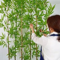 인조대나무 인테리어 조화 담장 파티션 나무 울타리 화단 조경 대나무 120cm, 고급형 청색대나무 1호(110cm)