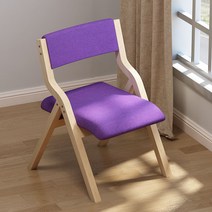 가팡 원목 접이식 의자 퍼플 우드라인 패브릭