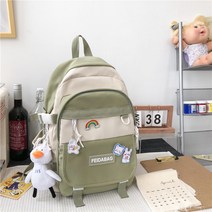 대학생책가방 여성 고등학교 중학교 백팩 하라쥬크 솔리드 무지 큐트 2183407780