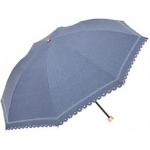 워터 프론트 (Waterfront) 접는 우산 Denim Border Parasol 네이비 손 포장 청우 겸용 50cm, 1