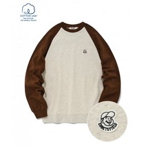 국내매장 정품 EBBETSFIELD 베츠 배색 래글런 맨투맨 브라운