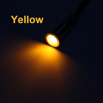 LED경광등 경광봉 신호봉 주차스토퍼 1pc 6mm 경고 led 금속 표시등 파일럿 방수 ip67 신호 램프 6v 12v 24v 220v 와이어 레드 옐로우 블루 그린 34, 노란색