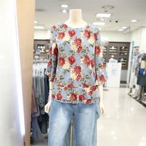 안지크 NC09 플라워 프릴 장식 블라우스 DE2BL5730