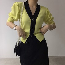 [탑온탑] 에나스 라인반팔가디건