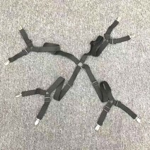 조정 가능한 침대 장착 시트 스트랩 멜빵 그리퍼 홈 섬유 구성 가제트 열십자 패스너 매트리스 커버 클립, 검은색