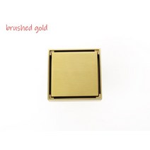 루프드레인 옥상트랩 드레인보드황동 샤워 배수구 욕실 바닥 사각 타일 삽입 크롬/브러시드 골드/블랙/골드, 01 brushed gold