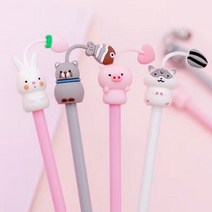 FANSYLI 2021신상 귀여운 고양이 토끼 돼지 햄스터 만화 젤 펜 소녀 심장 학생 펜 귀여운 애완 동물 공원 12f, 귀여운애완동물음악정원젤펜랜덤한