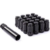 DCVAMOUS 20피스 1.3cm(1/2인치)-20 러그 너트 크롬 6-스플라인 지프 포드 닷지-링컨 5 러그 애프터마켓 휠과 호환 - 1/2 러그 너트 3.5cm(1.3인치)