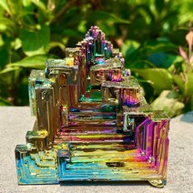 BISMUTH 비스무트 천연 석 크리스탈 광 금속 무지개 광물 표본 레이키 치유, 3.250300g