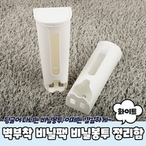 벽부착식 비닐봉투 종량제봉투 정리함 보관함 화이트, 1개
