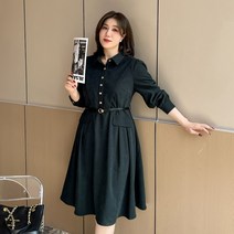 99사이즈 겨울 원피스 빅사이즈 모델 데일리룩 하객룩 출근룩 예쁜 레드 남방 셔츠 원피스