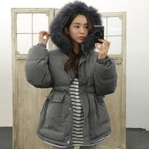 오버핏 페이크 퍼 야상 롱패딩