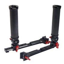 RS2 짐벌 핸드그립 듀얼 카본 핸들 그립 10 조절식 클램프 DJI Ronin 2 PRO 안정기 모니터 브래킷, 검은색