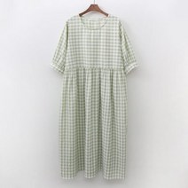 위쉬몰 / 아이우먼 체크반팔셔링롱원피스 GRG824M205 빅사이즈