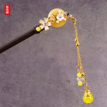 계집아이 여성머리핀 흑단 비녀 이 비녀 수술 스텝 고풍의 머리 장식 한족 의복 상발의 원목 비녀