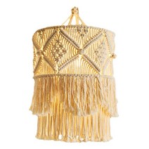 현대 Macrame 램프 그늘 매달려 천장 펜던트 빛 그늘 피팅 샹들리에 침실 주방 및 발코니, 면, 하얀색