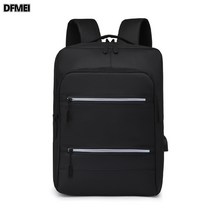 DFMEI 남성 비즈니스 컴퓨터 가방 컬러 스퀘어 캐주얼 백팩 대용량 외장 USB 충전 비즈니스 백팩