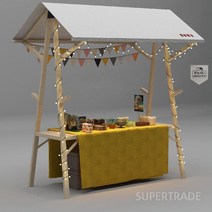 플리마켓매대 부스 나무 가판대 이동식 행사 프리마켓, 5.플랫탑폴딩150x60x200