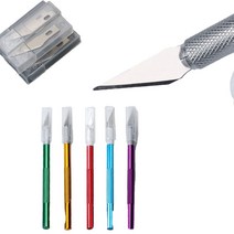 묘목칼 접목칼 삽목 접붙이기 묘목 여린가지 소도 접도 분재 원예 다용도나이프 칼+날6pcs 색상랜덤