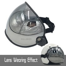 빈티지 레트로 오토바이 34 오픈 페이스 하프 헬멧 바이저 버블 실드 렌즈 윈드 114, L, 협력사, BK-L002 실버