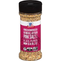 McCormick 히말라야 핑크 솔트 시즈닝 6.5 oz 블랙 페퍼 & 갈릭 첨가, Seasoning_1.15 Pound (Pack of