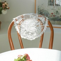 쉐린 레이스 협탁보 테이블보 빈티지 테이블 매트 수납장덮개, 화이트