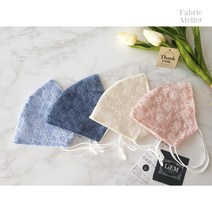 레이스 순면 부드러운 필터교체형 봄 여름 빨아쓰는 숨쉬기편한 연예인 면마스크, 블루