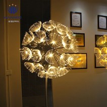 Ciliver LED 탈부착 아크릴등 야외 경관 점등 가로등 혼례 가는 광섬유 민들레 스테인리스등, 1개, 지름 100cm 막대 높이 25m 48두