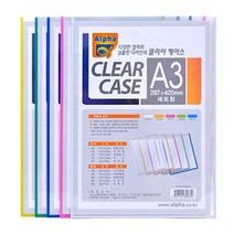 [알파] 클리어케이스 A3 세로형(낱개/297*420mm), 기본, 핑크