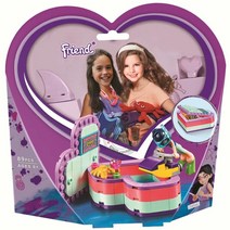 재활용트럭 말공연트레일러 캠퍼밴 숲속캠퍼밴과요트 하트레이크 학교 반려동물유치원 말훈련과트레일러 올리비아의위성포드 엠마의집 숲속승마센터 레고 프렌즈 호환 블록, 엠마의 여름 보물 상자