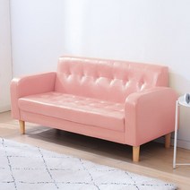 한정수량 추가즉시할인 2인소파 (생활방수패브릭/PU가죽 선택), 3인(155 cm) 수납봉투+베개 2개, PU 페이스-핑크/더본 입주