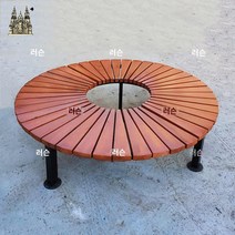 휴식 마당 벤치 의자 원형 가든 공원 나무둘레 야외용, 외경 1.6 내경 0.8【등받이 없음】