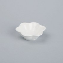 종지 미디움/스몰사이즈 도자기종지와 핑거푸드용 종지 업소용, S04_흰 꽃종지, 1size