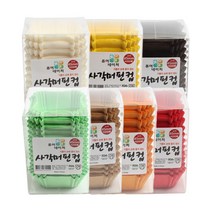 더팩컴퍼니 노르딕색지 사각머핀컵45mm 7종, 1통, 화이트