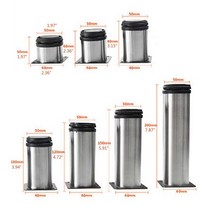 Stainless Steel Furniture Legs 5-20cm Adjustable Round Cabinet Metal Replacement Feet for Kitchen Sh, 05 200mm