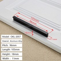 검은 황금 현대 찬장 주방 하드웨어 옷장 옷장 pull t 바 알루미늄 합금 캐비닛 서랍 손잡이 상자 핸들, 블랙96