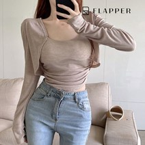 플래퍼 FLAPPER 볼륨숄더페미닌가디건+나시SET_FB3SCD030C