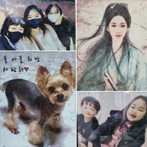 국내 사진 보석 십자수 큐빅 비즈아트 도안 액자형 주문제작 DIY 명화 어린이 아이돌, 흰색-38cmx52cm