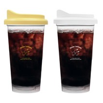 [솜키스트] 1+1 커플 친환경 투명 리유저블 컵 텀블러 473ml [3size], 화이트+옐로우