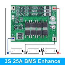 전동보드 전기킥보드 휴대용 경량 전동킥보드 3S 4s 40A 60A 리튬 이온 배터리 충전기 보호 보드 18650 BMS 드릴 모터 11.1V 12.6V 14.8V 16.8V, 3S 25A BMS Enhance
