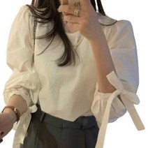 여성 여자 소매리본 블라우스 면접 증명사진 정장 오피스룩 데이트룩 셔츠 남방