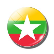 아시아 국기 냉장고 자석 태국 인도 말레이시아 유리 돔 스티커 메모 홀더 홈 장식, 미얀마, [03] Myanmar