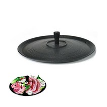 캠핑용 식당용 고기불판 기름배출구 솥뚜껑 팬 500 닭갈비판 업소용, 상세페이지참조
