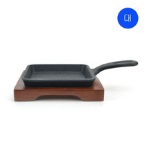 시둥마켓 +[시둥마켓]+_ 업소용철판받침대 철판받침대 목판받침 냄비받침 가정용냄비받침, 정사각 무쇠 스테이크 주물팬 목판받침대 세트 대