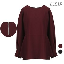 비비드시크릿가너 VIVID 여성 라운드 뒷지퍼 스판 블라우스